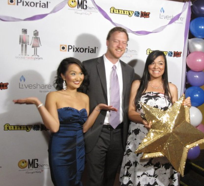 Trio posing with a gold star, Social Media Prom 2010